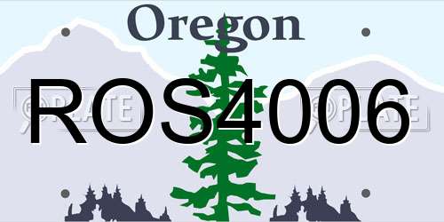 ROS4006 Oregon License Plate