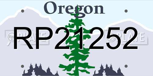 RP21252 Oregon License Plate