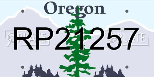 RP21257 Oregon License Plate