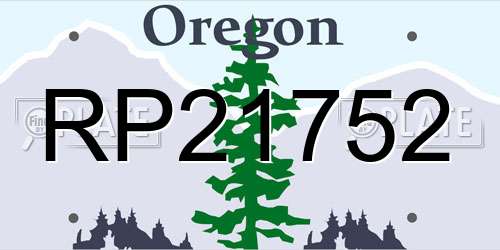 RP21752 Oregon License Plate