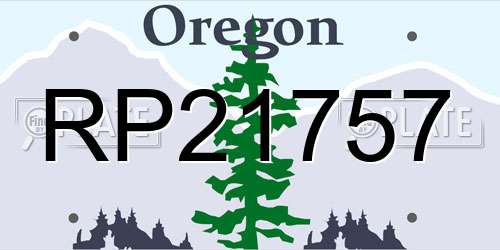 RP21757 Oregon License Plate