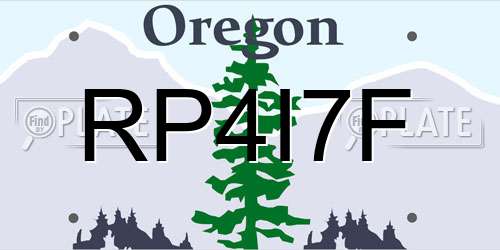 RP4I7F Oregon License Plate