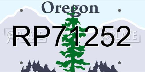 RP71252 Oregon License Plate