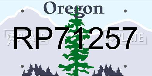 RP71257 Oregon License Plate