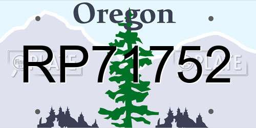 RP71752 Oregon License Plate