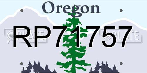 RP71757 Oregon License Plate