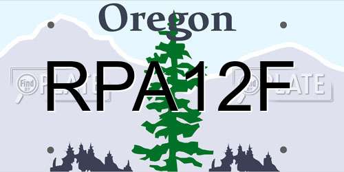 RPA12F Oregon License Plate