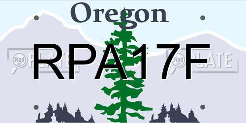 RPA17F Oregon License Plate