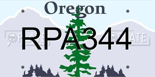RPA344 Oregon License Plate