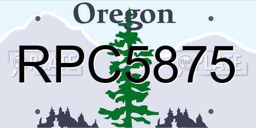 RPC5875 Oregon License Plate