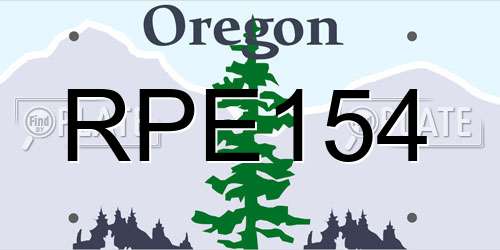 RPE154 Oregon License Plate