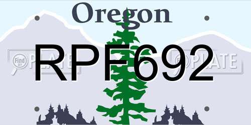 RPF692 Oregon License Plate