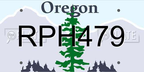 RPH479 Oregon License Plate