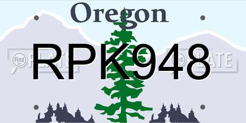 RPK948 Oregon License Plate