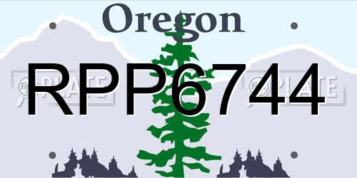 RPP6744 Oregon License Plate