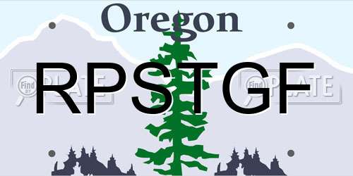 RPSTGF Oregon License Plate