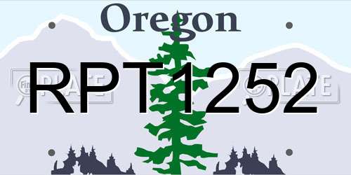 RPT1252 Oregon License Plate