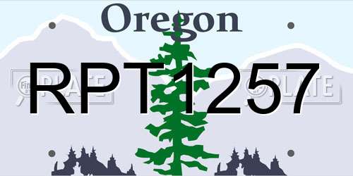 RPT1257 Oregon License Plate