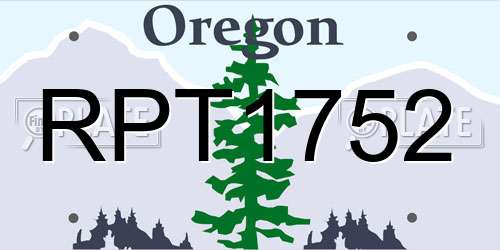 RPT1752 Oregon License Plate