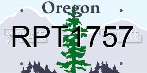RPT1757 Oregon License Plate