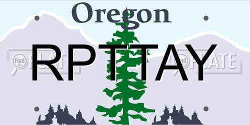 RPTTAY Oregon License Plate