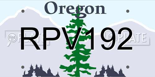 RPV192 Oregon License Plate
