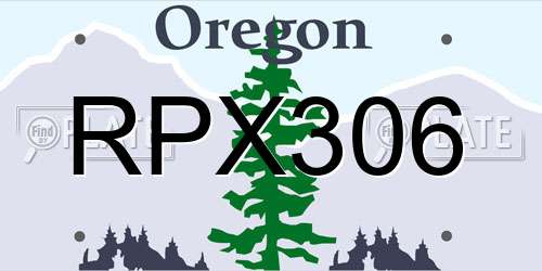 RPX306 Oregon License Plate