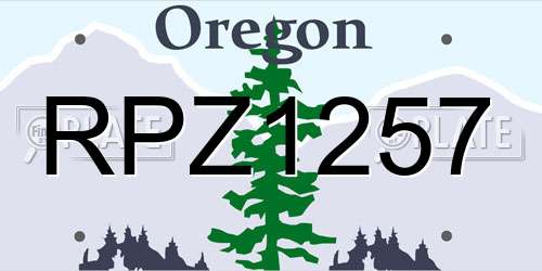 RPZ1257 Oregon License Plate