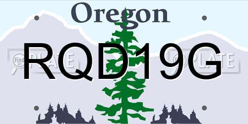 RQD19G Oregon License Plate