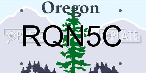 RQN5C Oregon License Plate