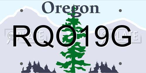 RQO19G Oregon License Plate