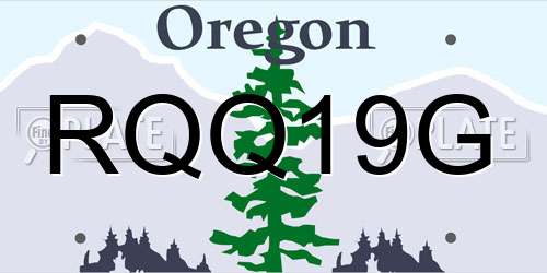 RQQ19G Oregon License Plate
