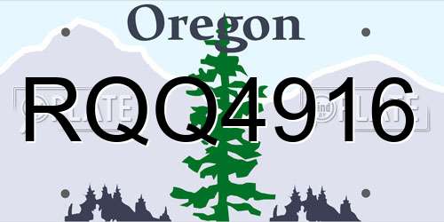 RQQ4916 Oregon License Plate