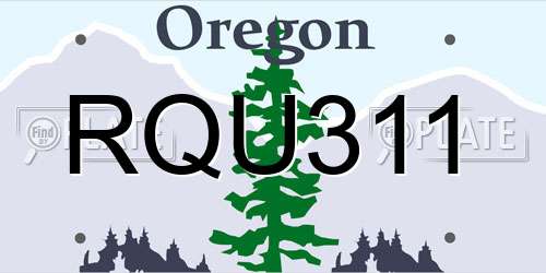 RQU311 Oregon License Plate