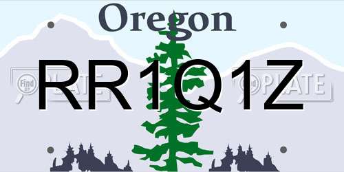 RR1Q1Z Oregon License Plate