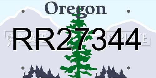 RR27344 Oregon License Plate