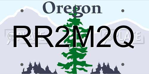 RR2M2Q Oregon License Plate