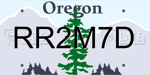 RR2M7D Oregon License Plate