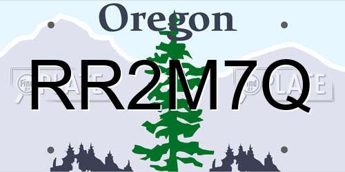 RR2M7Q Oregon License Plate