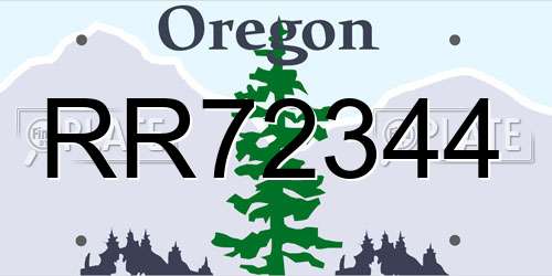 RR72344 Oregon License Plate
