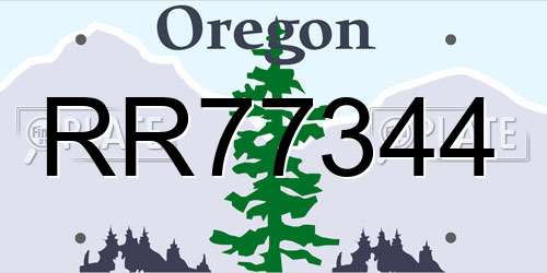 RR77344 Oregon License Plate