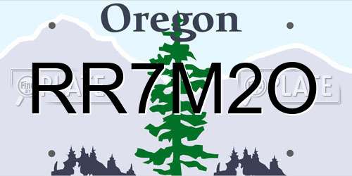 RR7M2O Oregon License Plate