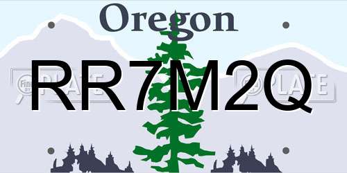 RR7M2Q Oregon License Plate