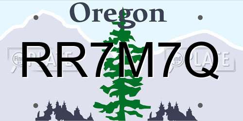 RR7M7Q Oregon License Plate