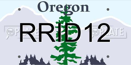 RRID12 Oregon License Plate