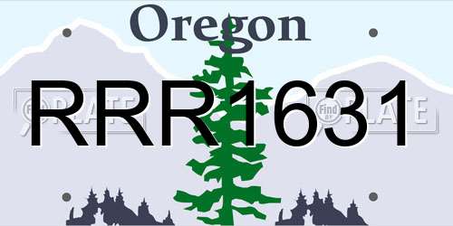 RRR1631 Oregon License Plate