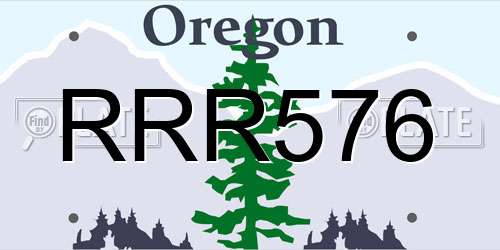 RRR576 Oregon License Plate