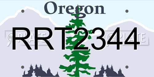 RRT2344 Oregon License Plate