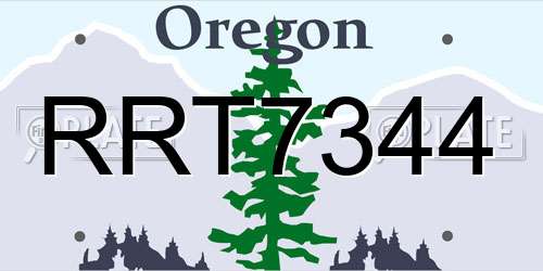 RRT7344 Oregon License Plate