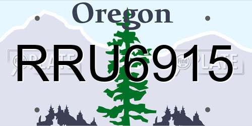 RRU6915 Oregon License Plate